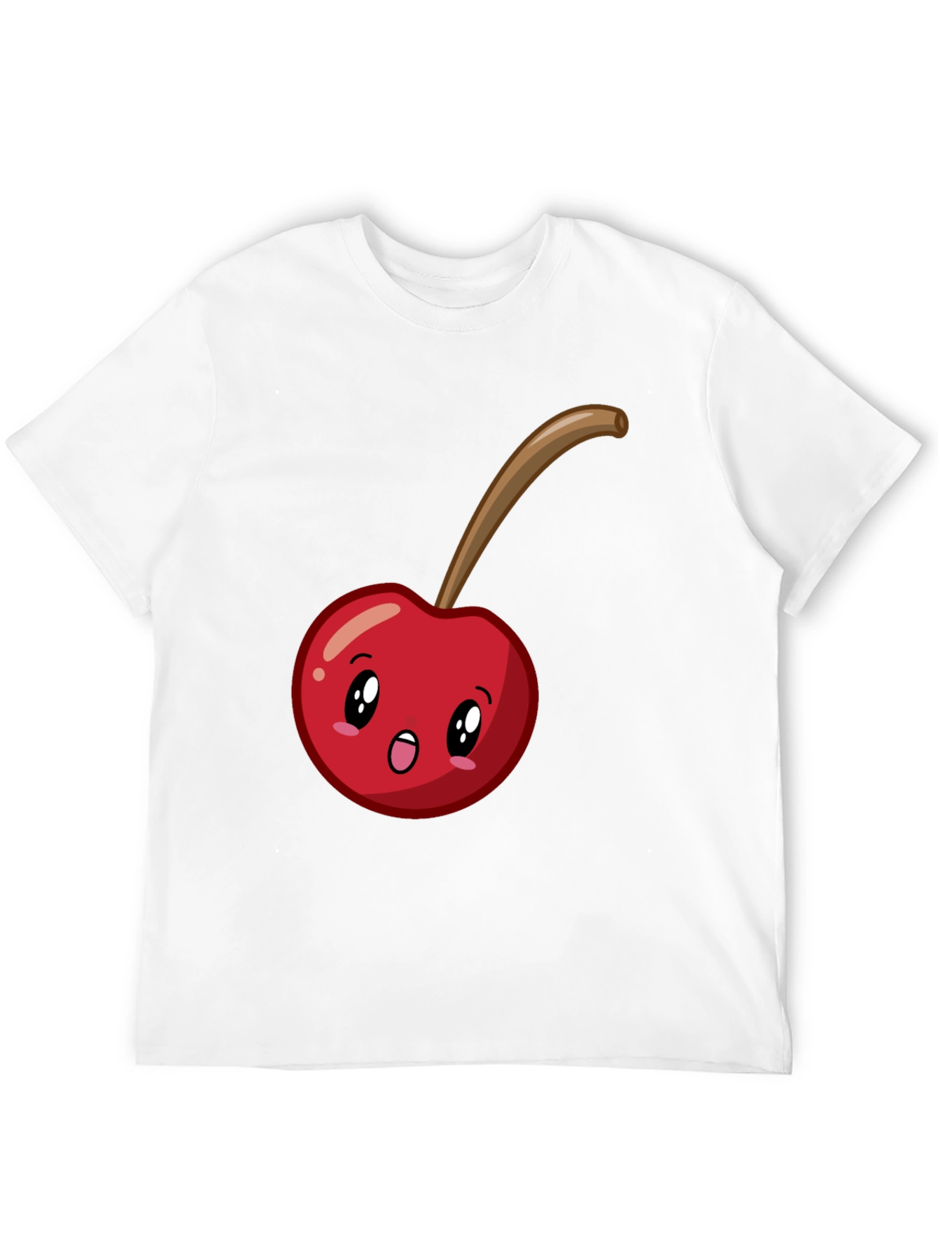 Black Cute Cherry Cartoon Graphic T-Shirt - Black view 12