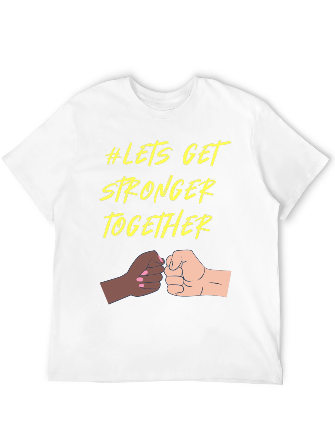 Black Let's Get Stronger Together Unisex T-Shirt view 12