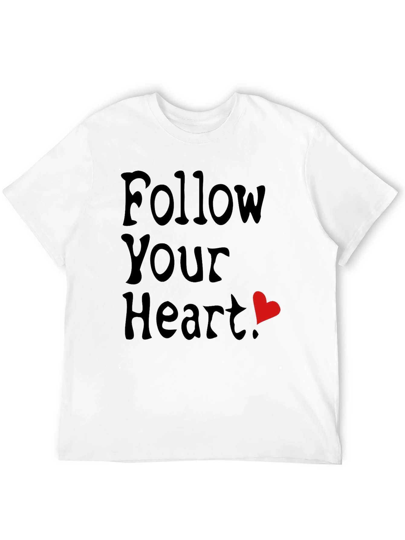 Black Follow Your Heart T-Shirt - Black Casual Tee view 12