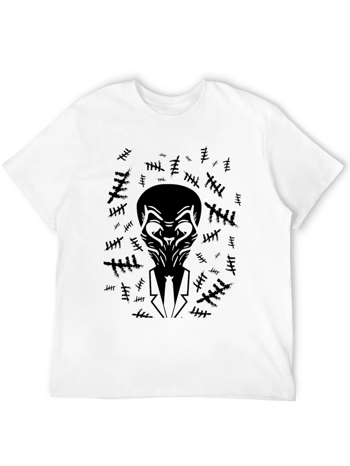 Black Black T-Shirt with Abstract Figure view 12