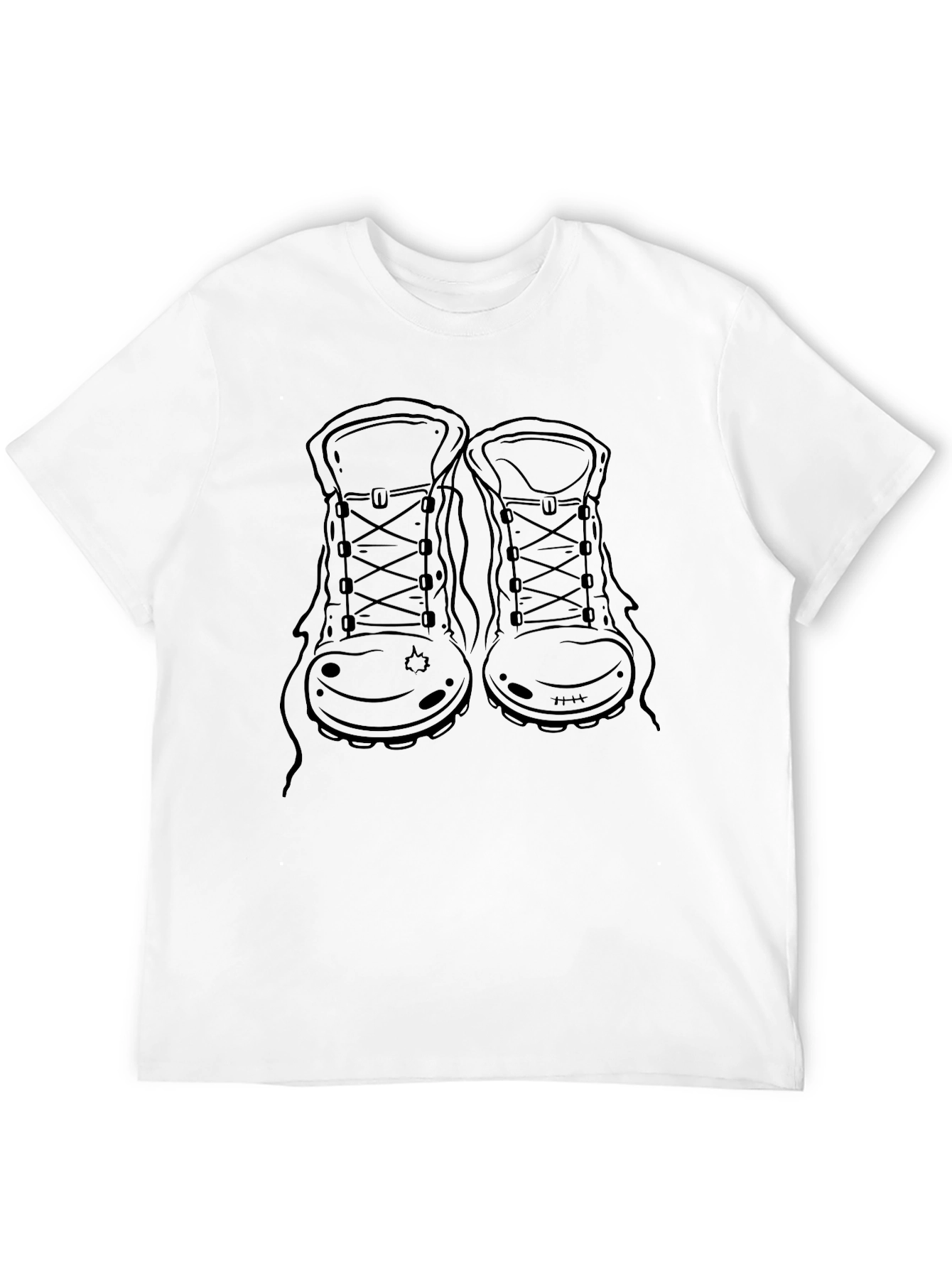 Black Hiking Boots Graphic Tee - Black Cotton Shirt view 12