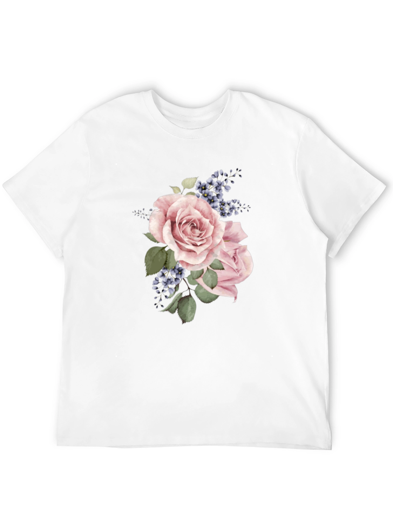 Black Floral Rose Graphic Black T-Shirt view 12