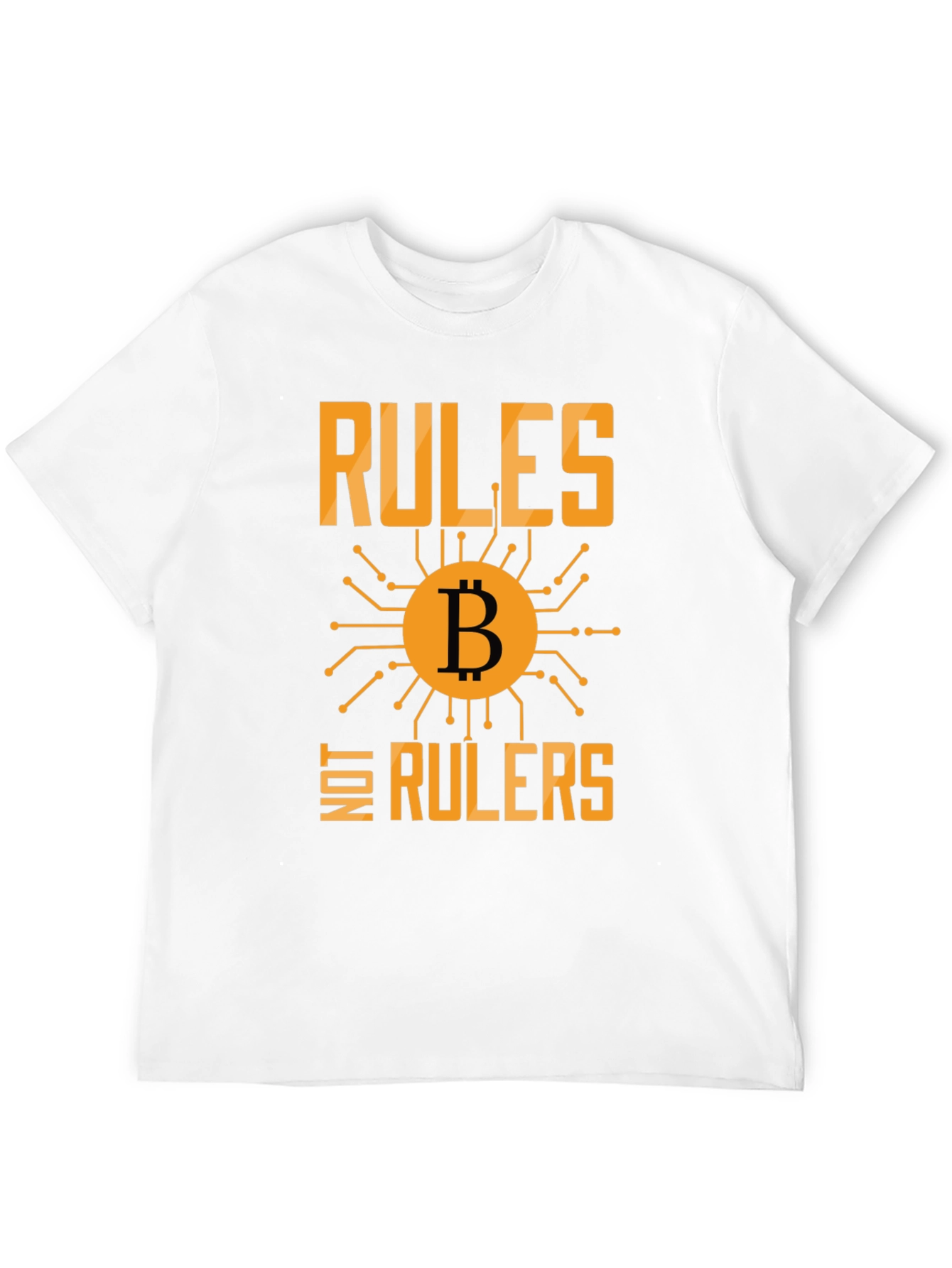 Black Bitcoin Rules Not Rulers Graphic T-Shirt view 12