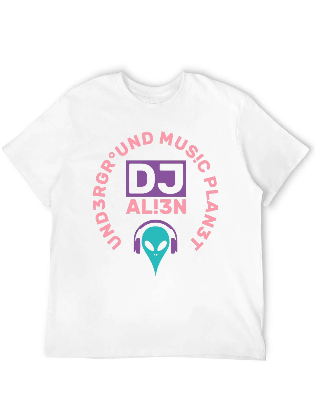 Black DJ Alien Music Graphic Tee - Underground Planet Design view 12