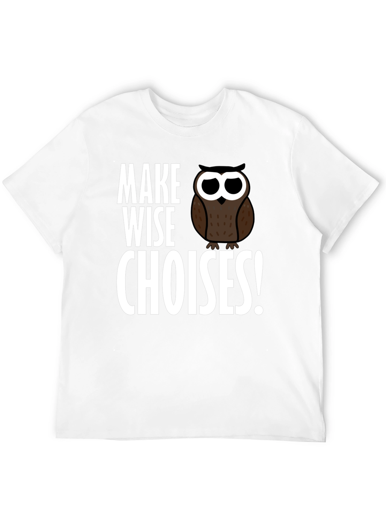 Black Make Wise Choices Owl T-Shirt - Black view 12