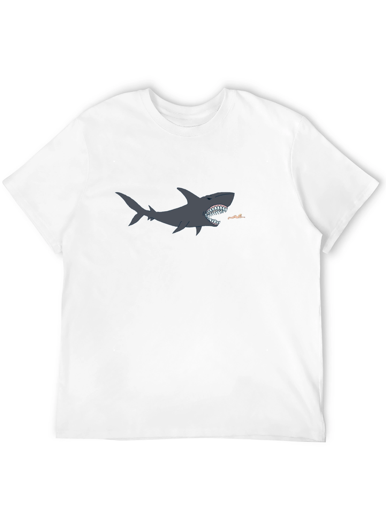 Black Shark Attack Graphic T-Shirt - Black, Cotton Blend view 12