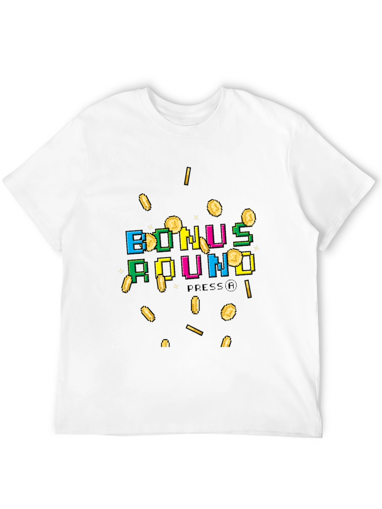 Black Bonus Round Pixel Art Graphic T-Shirt view 12