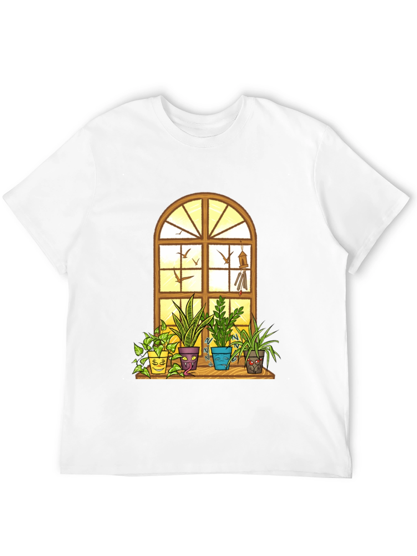 Black Men's Novelty Potted Plants Graphic T-Shirt view 12