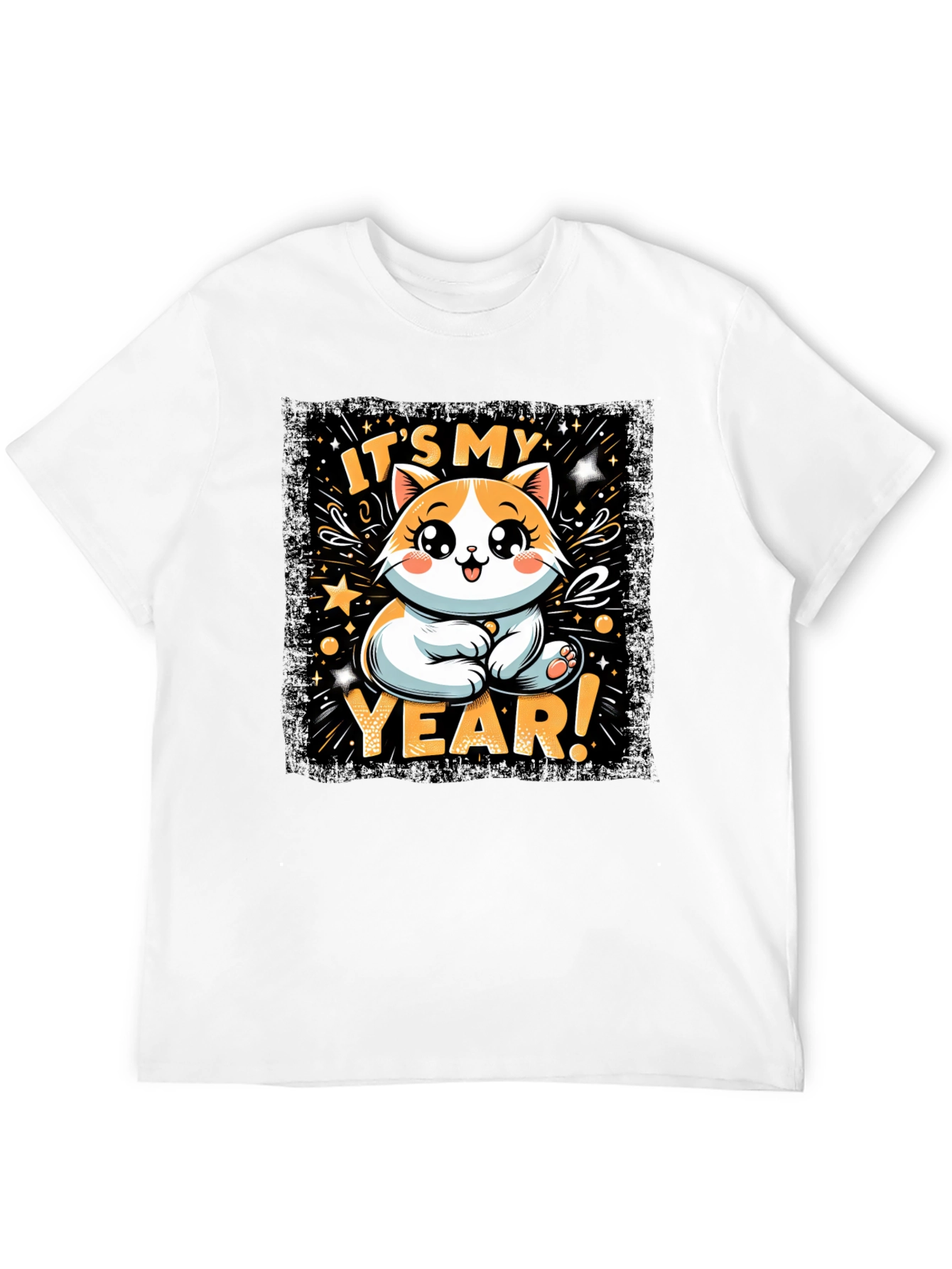 Black Cute Cat Year T-Shirt view 12