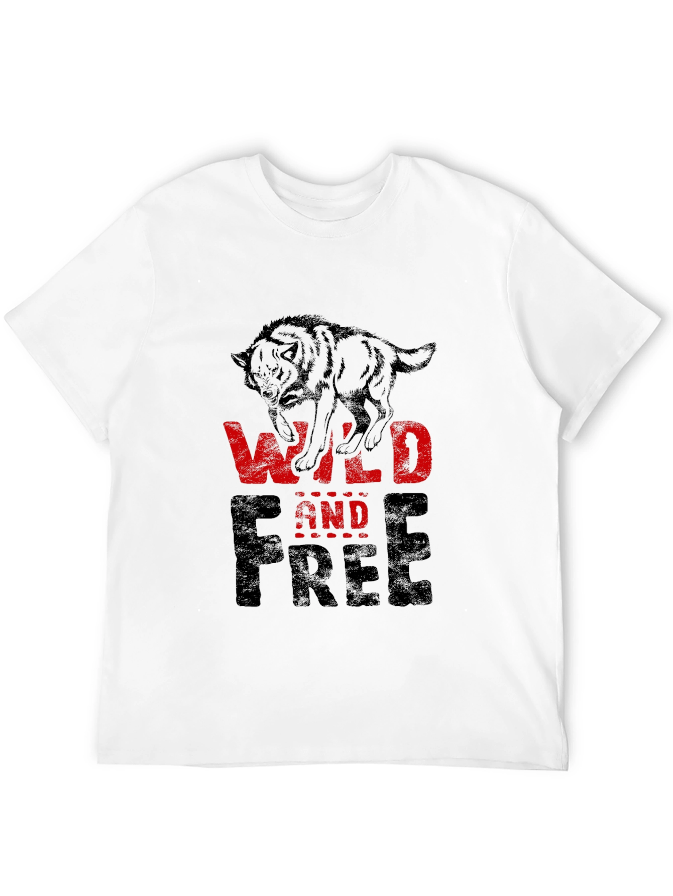 Black Wild and Free Wolf Graphic T-Shirt view 12