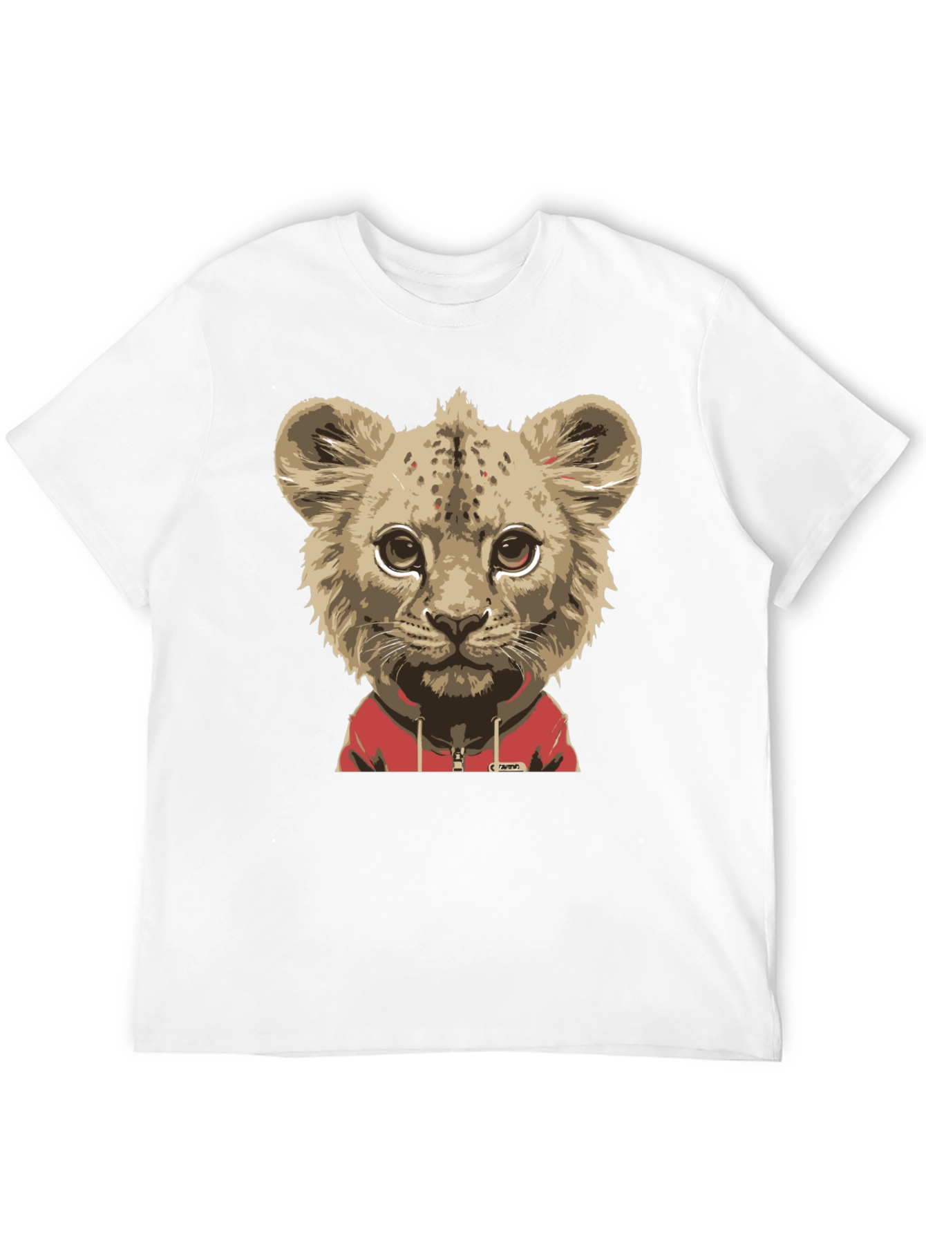 Black Lion Cub Hoodie T-Shirt - Cool Animal Tee view 12