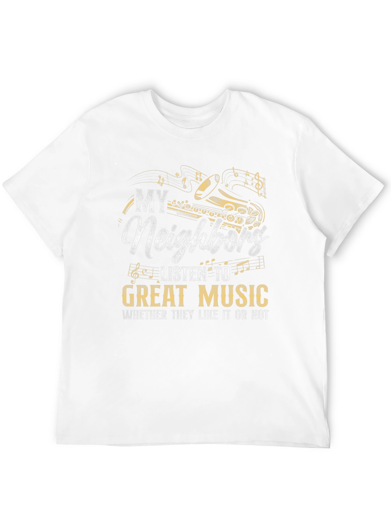 Black My Neighbors Listen to Great Music T-Shirt view 12