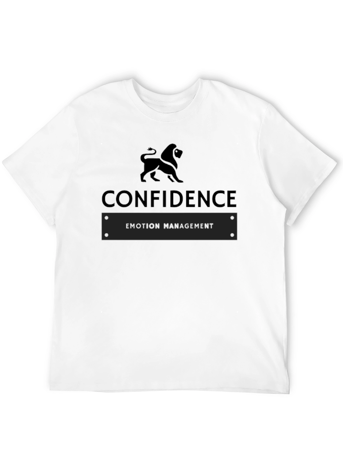 Black Confidence Lion Men's Black Graphic Tee view 12