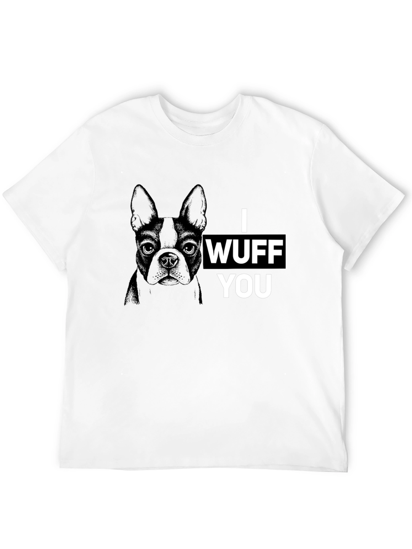 Black I Wuff You Graphic Tee - Black Cotton Blend view 12