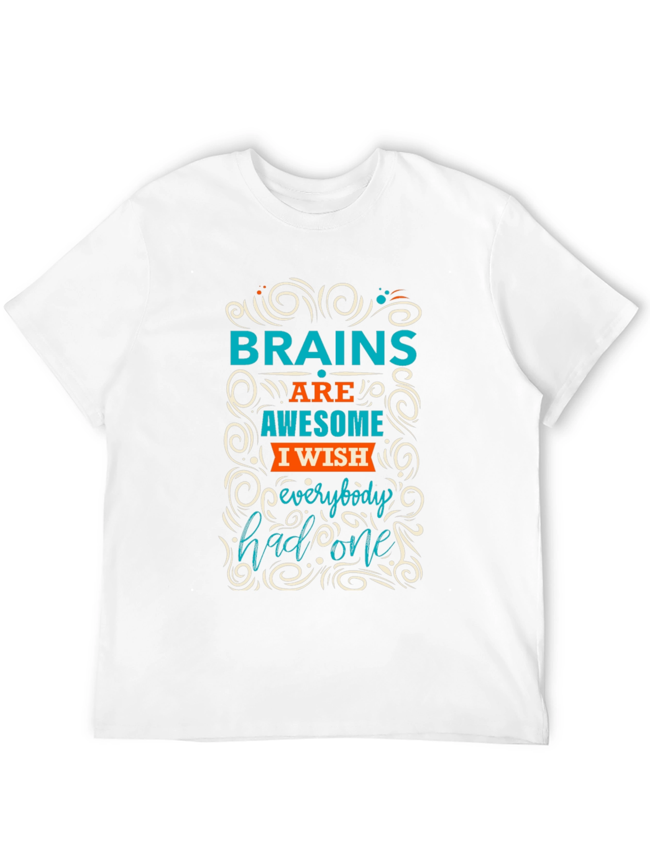 Black Brains Awesome Wish T-Shirt - Clever Graphic Tee view 12