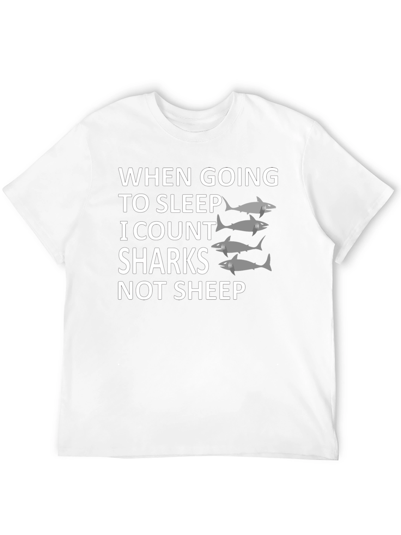 Black Shark Counting T-Shirt - Unique Sleep Aid Design view 12