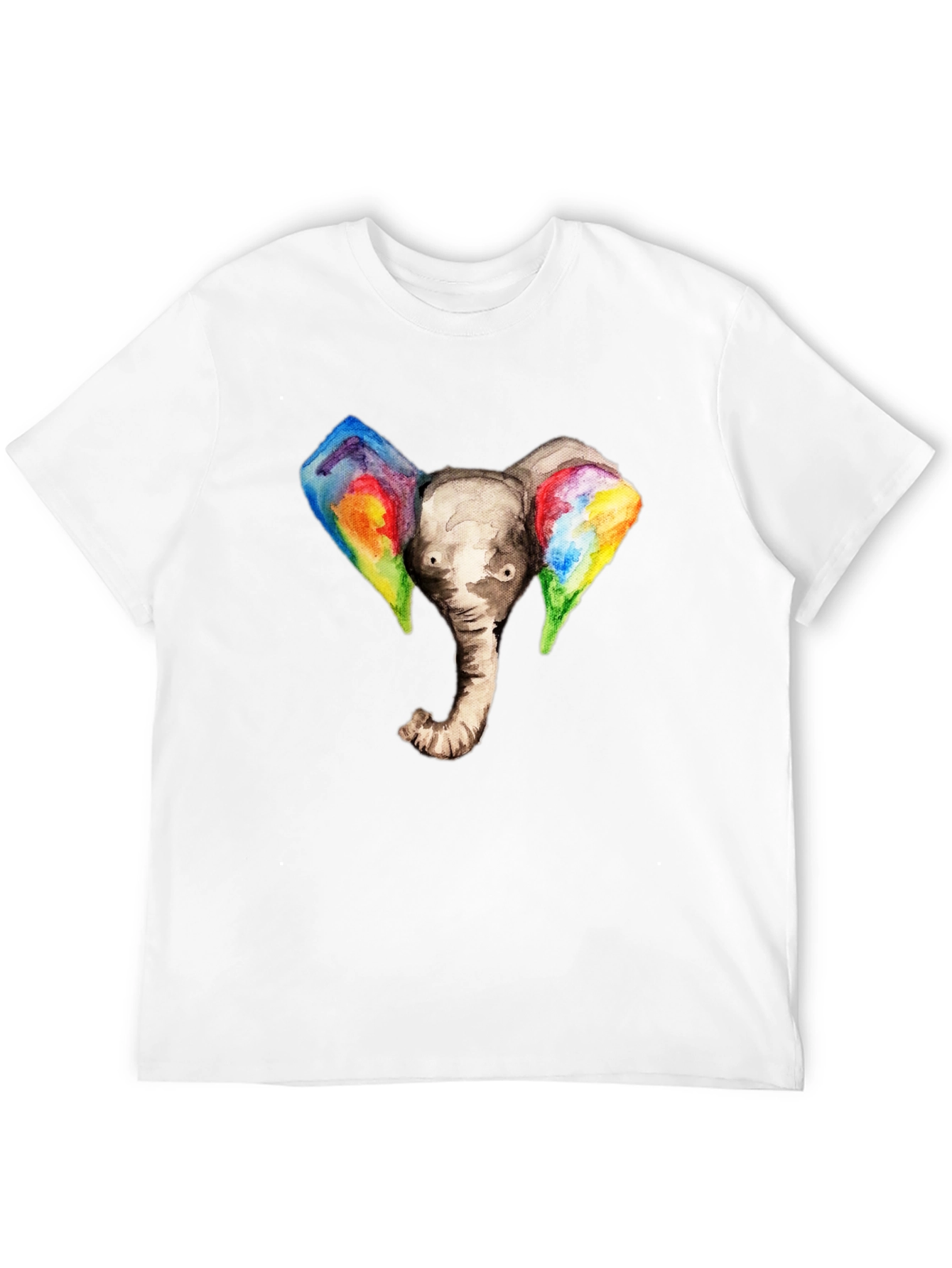 Black Elephant Rainbow Ears Graphic T-Shirt view 12