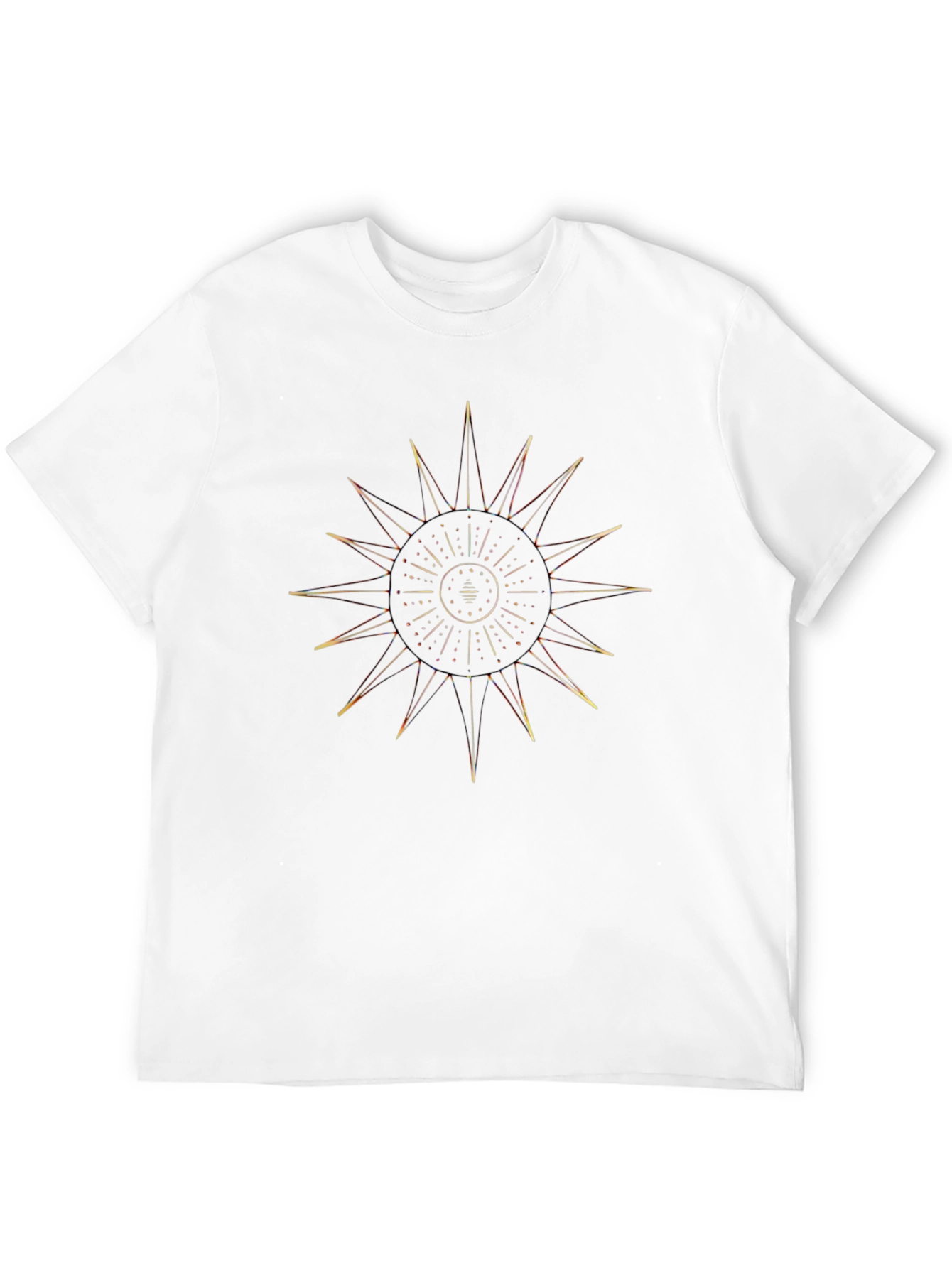 Black Golden Sunburst Graphic Black T-Shirt view 12