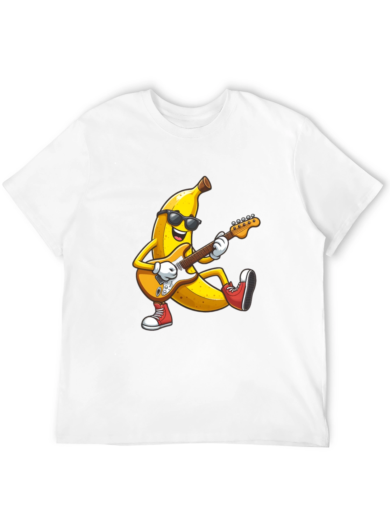 Black Banana Rocker T-Shirt - Cool Fruit Guitarist Tee view 12