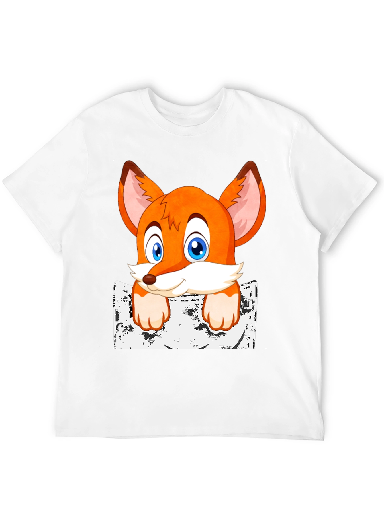Black Cartoon Fox Graphic Print T-Shirt view 12