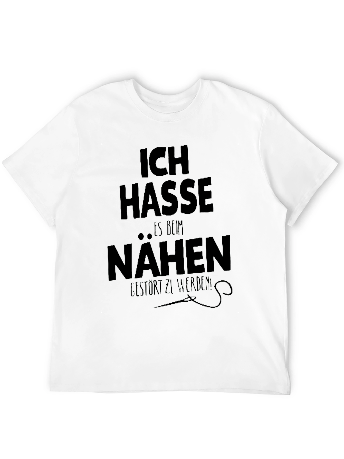 Black Ich Hasse Nähen Graphic T-Shirt - Black view 12
