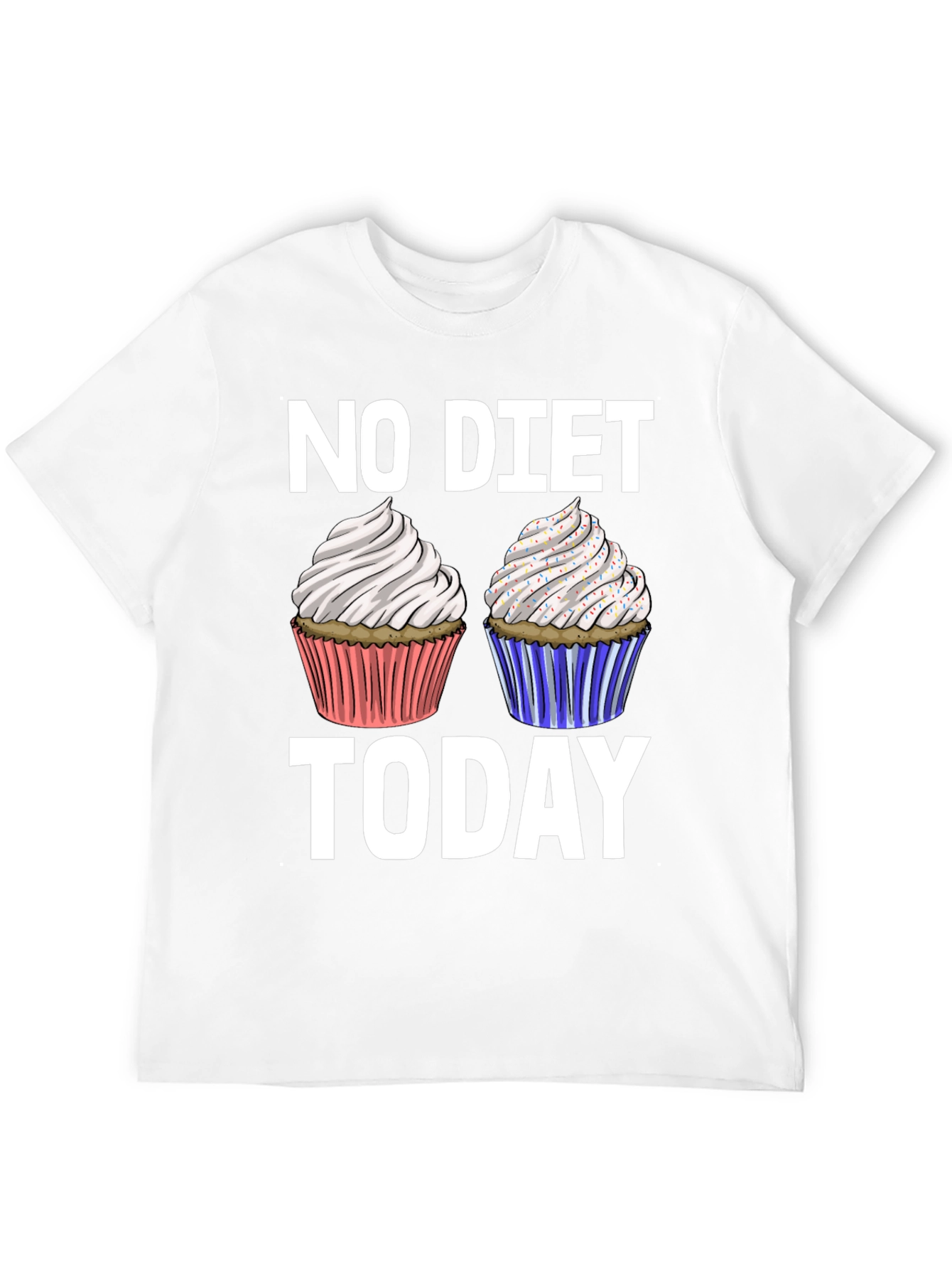 No Diet Today T-Shirt - Cupcake Design - 12