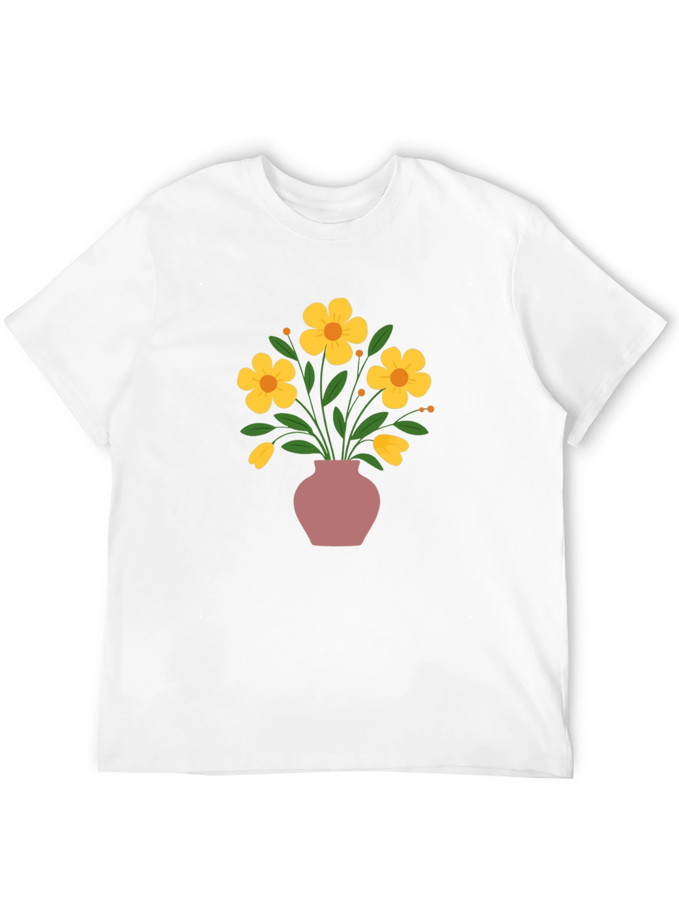 Floral Vase Graphic Tee - Stylish Casual Wear - 12