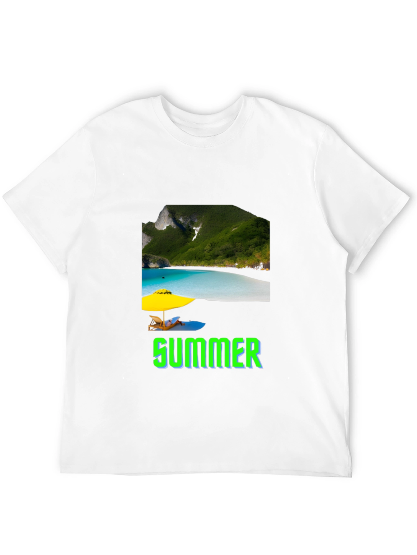 Black Summer Beach Graphic T-Shirt view 12