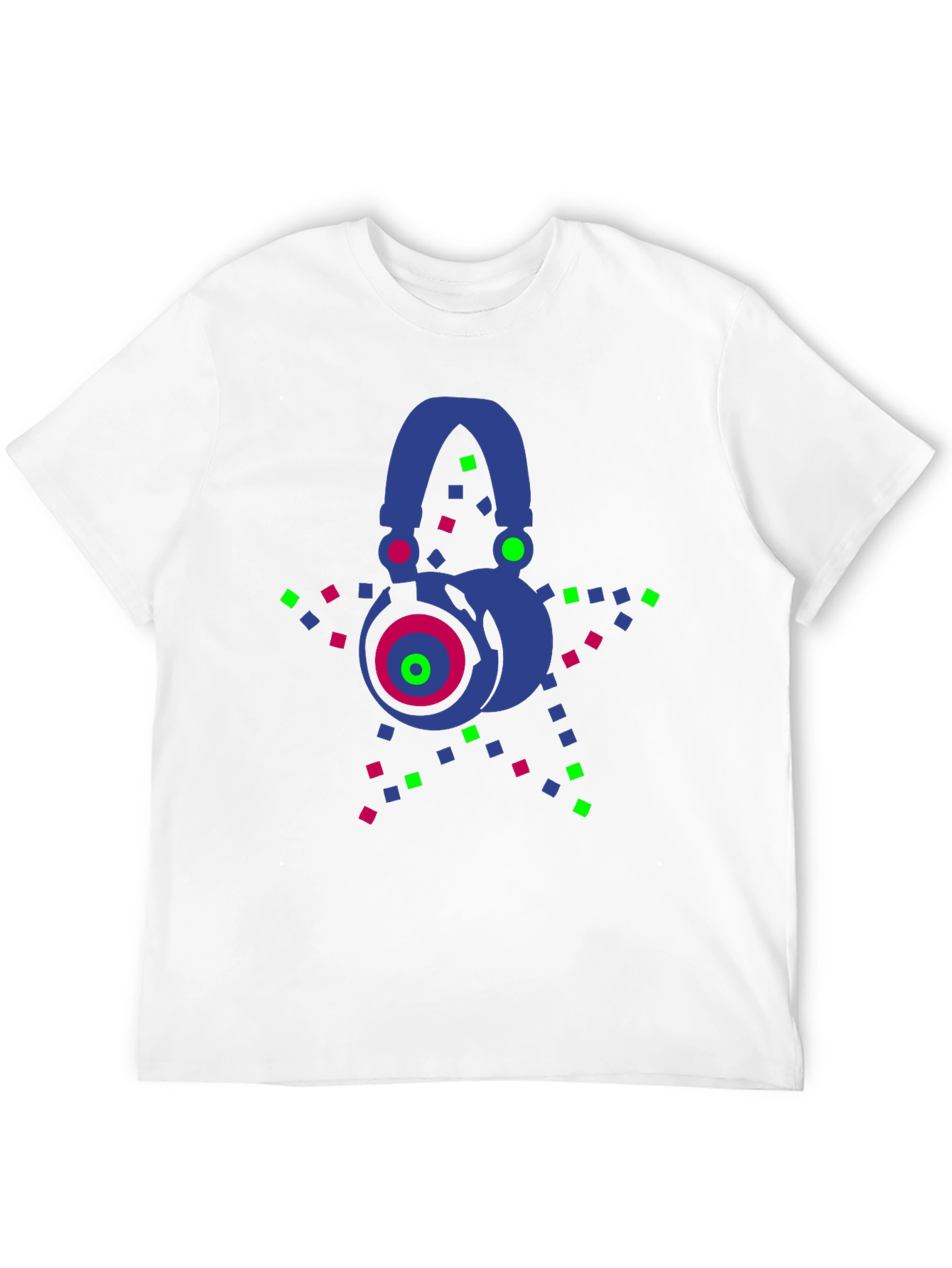 Black Neon Headphones Graphic Tee view 12