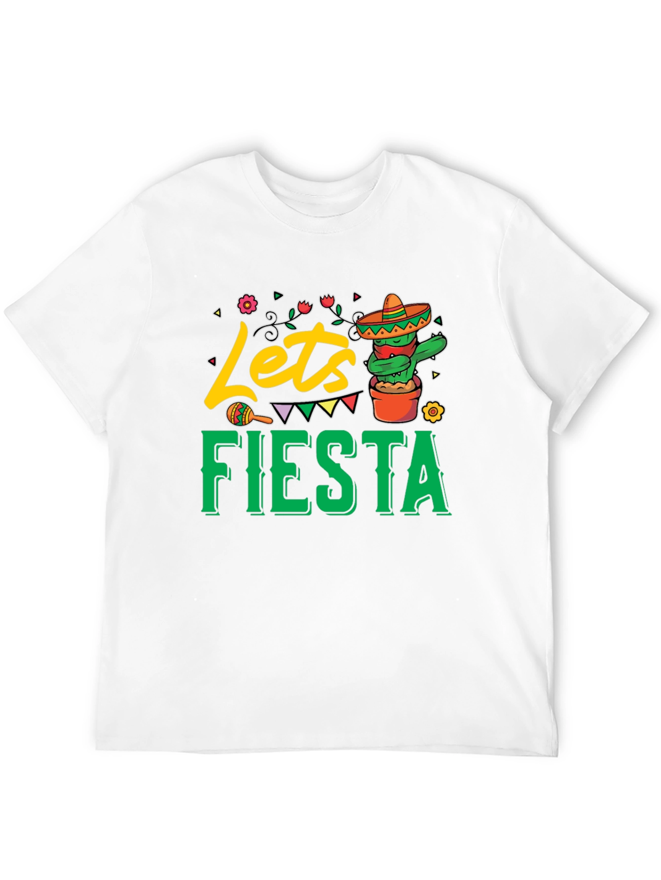 Black Let's Fiesta Black Graphic T-Shirt view 12