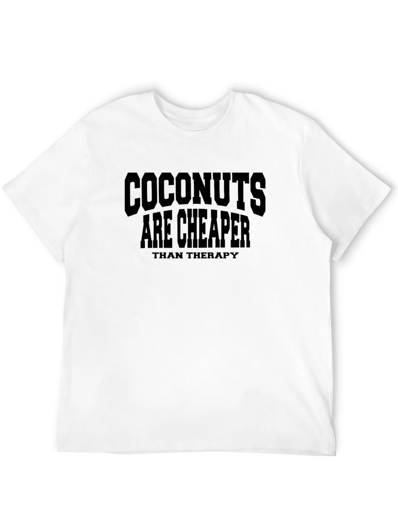 Black Coconuts Cheaper Than Therapy Novelty Graphic T-Shirt view 12
