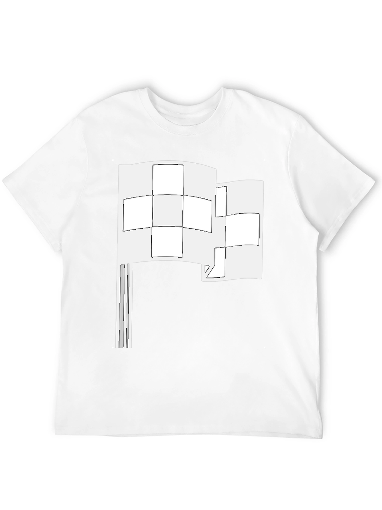 Black Abstract Flag Graphic Tee - Black Cotton Shirt view 12