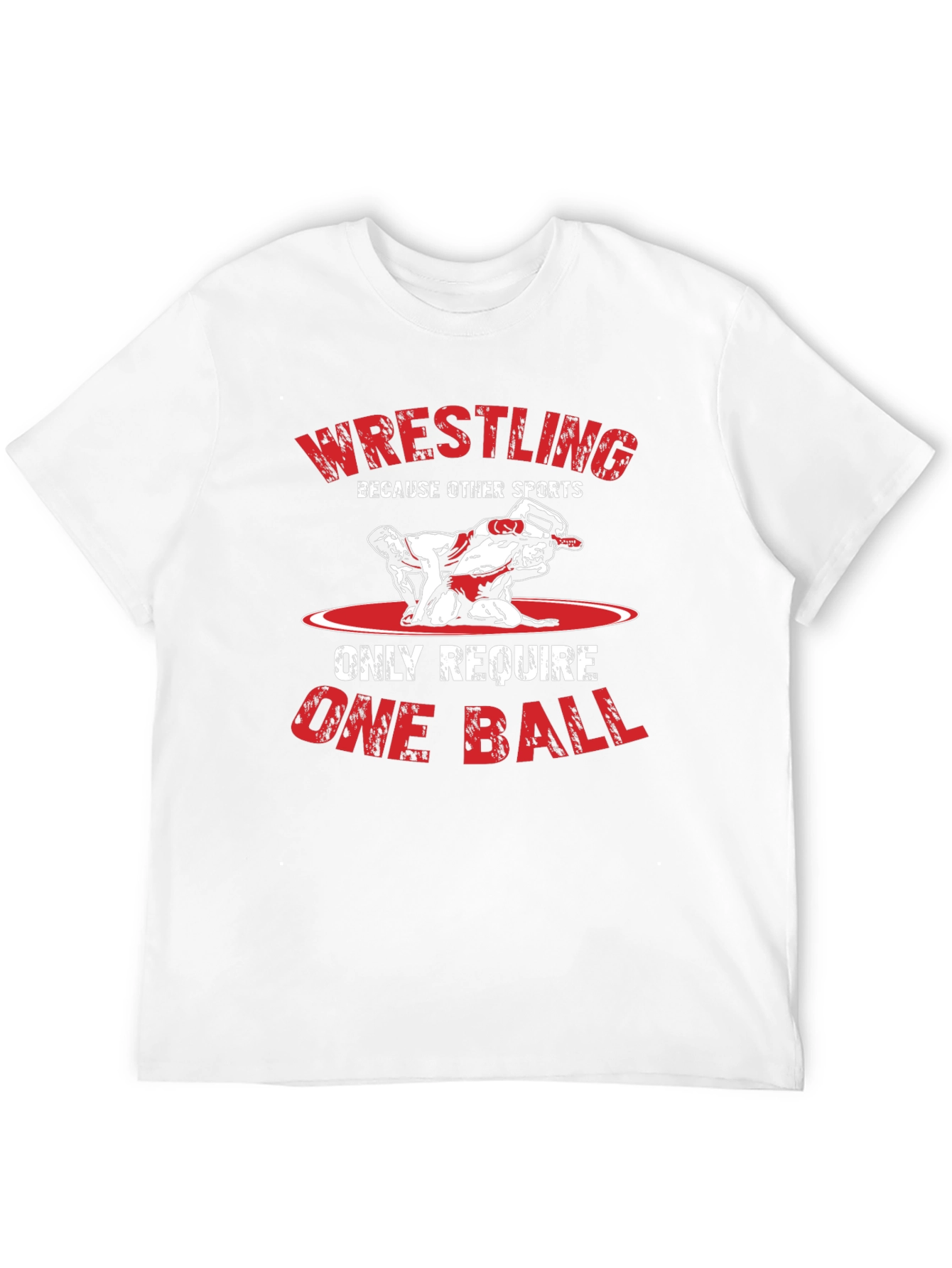 Black Wrestling Humor Graphic Tee - Only One Ball view 12