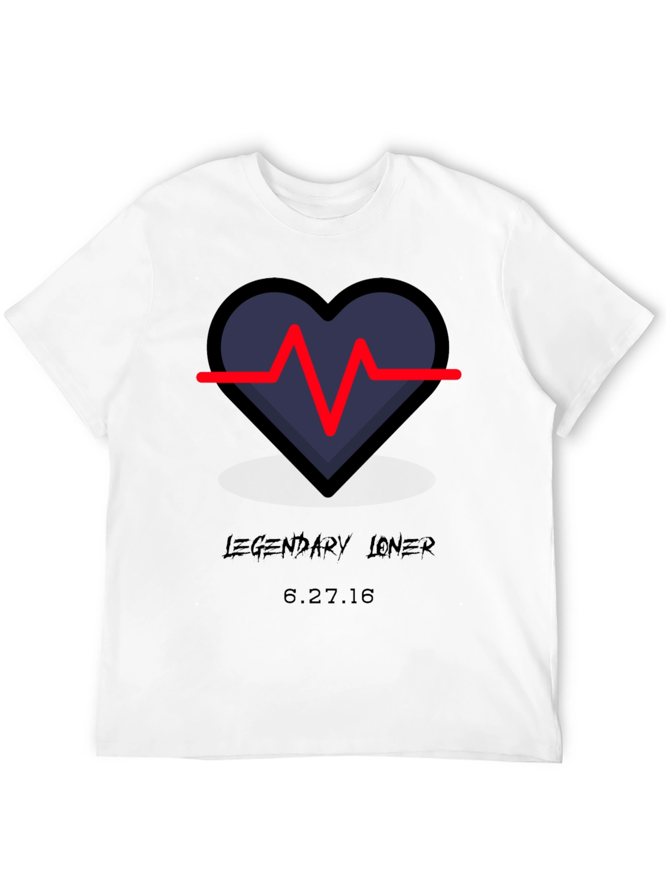 Black Legendary Loner Heartbeat Graphic Tee - Black view 12