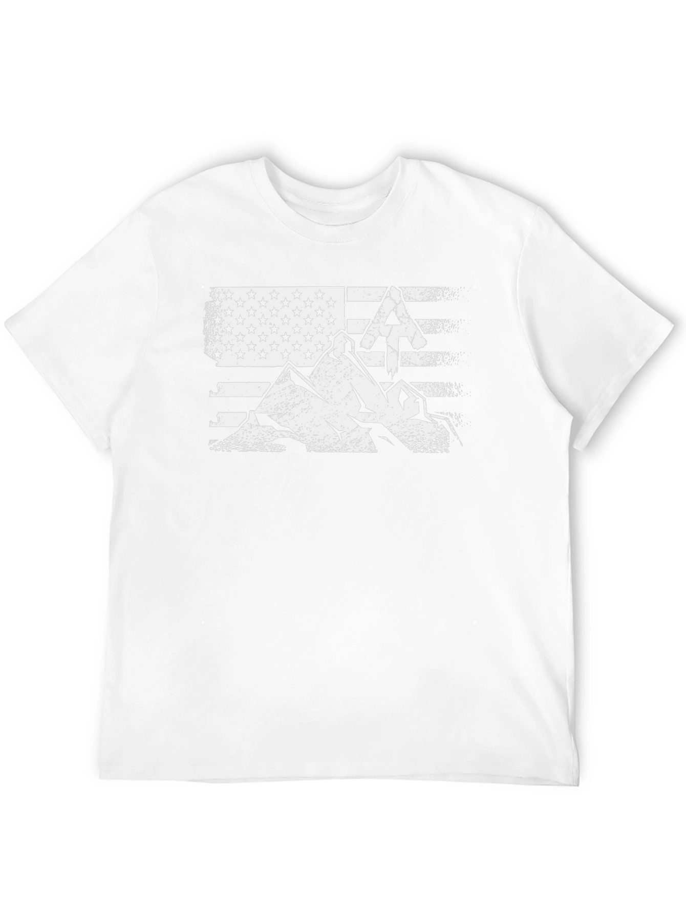 Black American Flag Hiking T-Shirt view 12