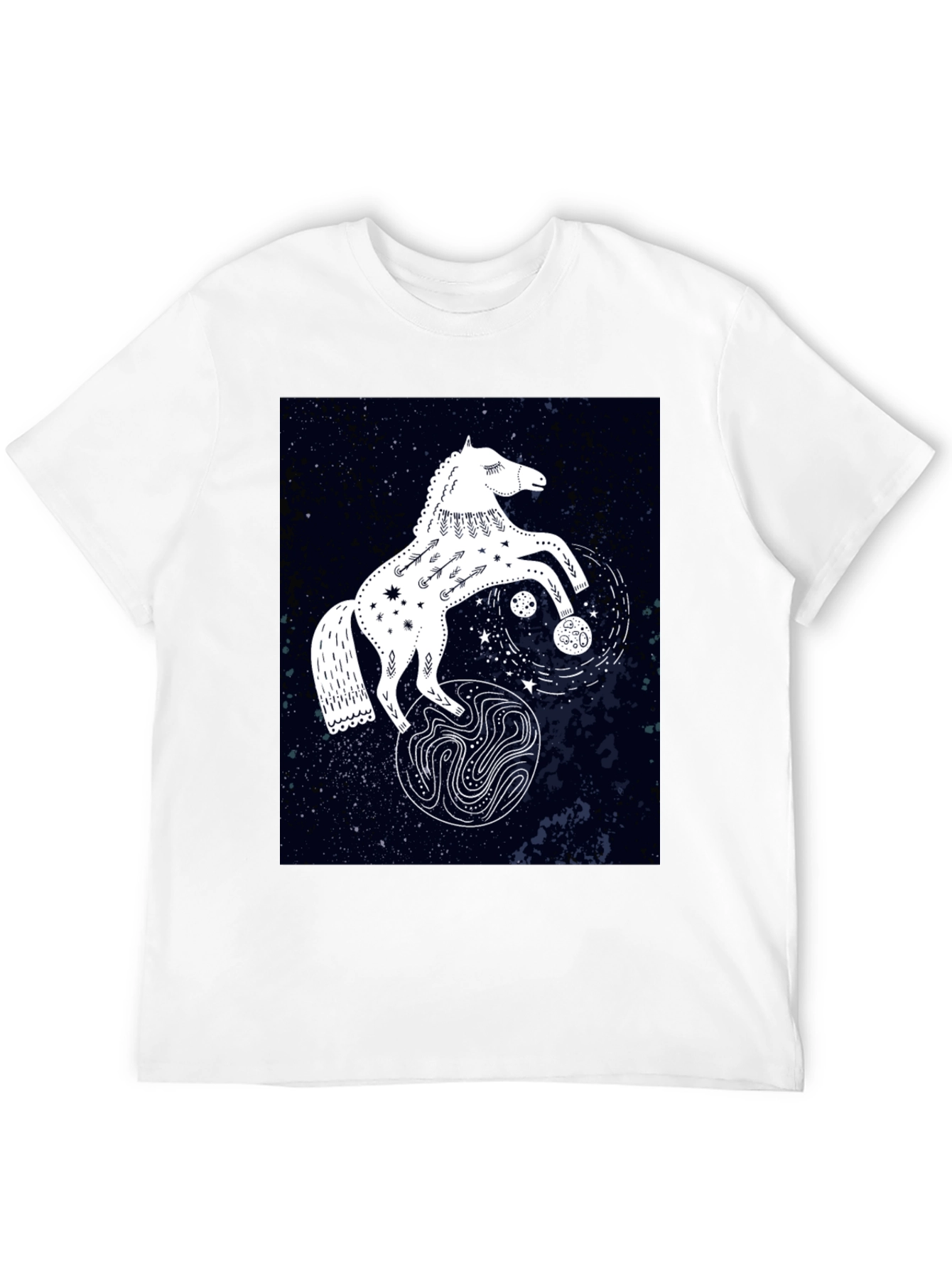 Black Celestial Horse Graphic Tee - Black view 12