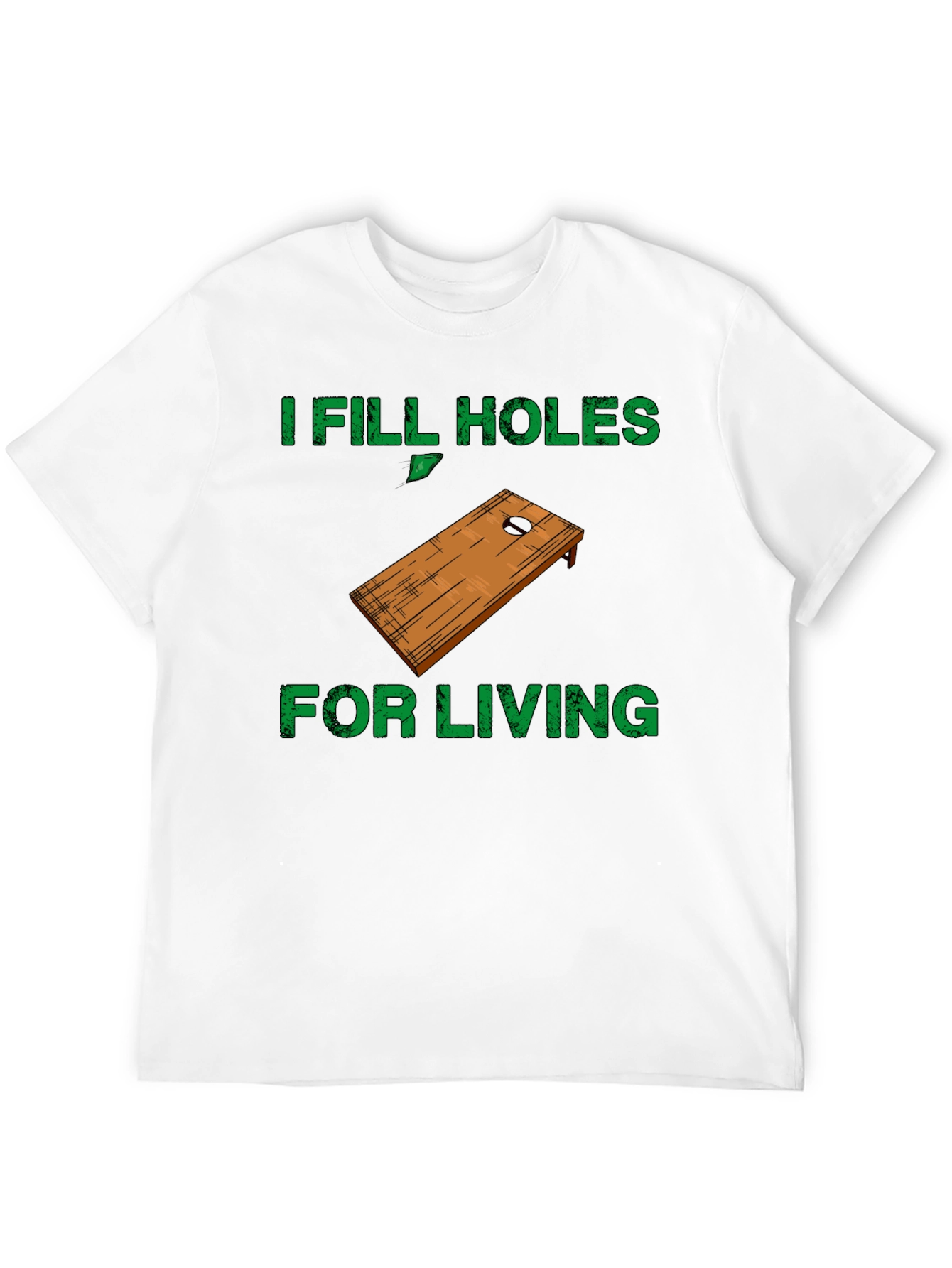 Black I Fill Holes For Living T-Shirt - Cornhole Player view 12