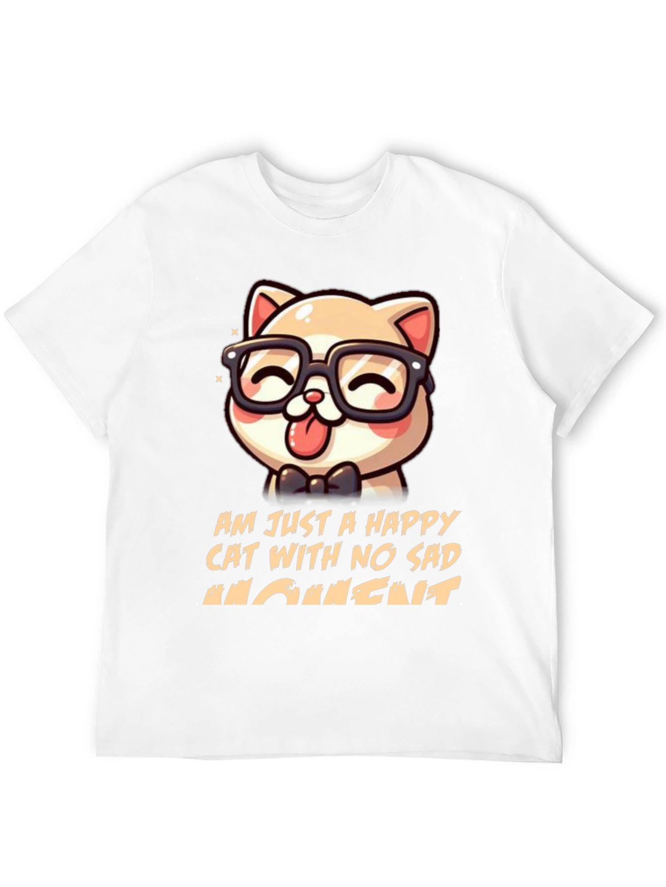 Black Happy Cat Graphic T-Shirt view 12