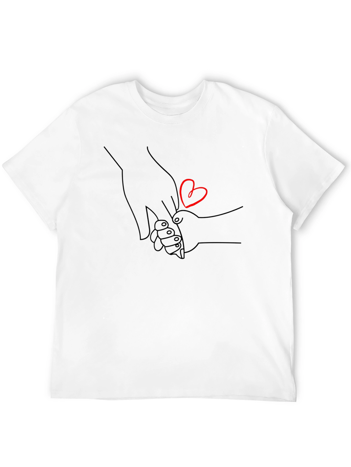 Black Heartfelt Hand-in-Hand Graphic Tee - Unisex Black Shirt view 12