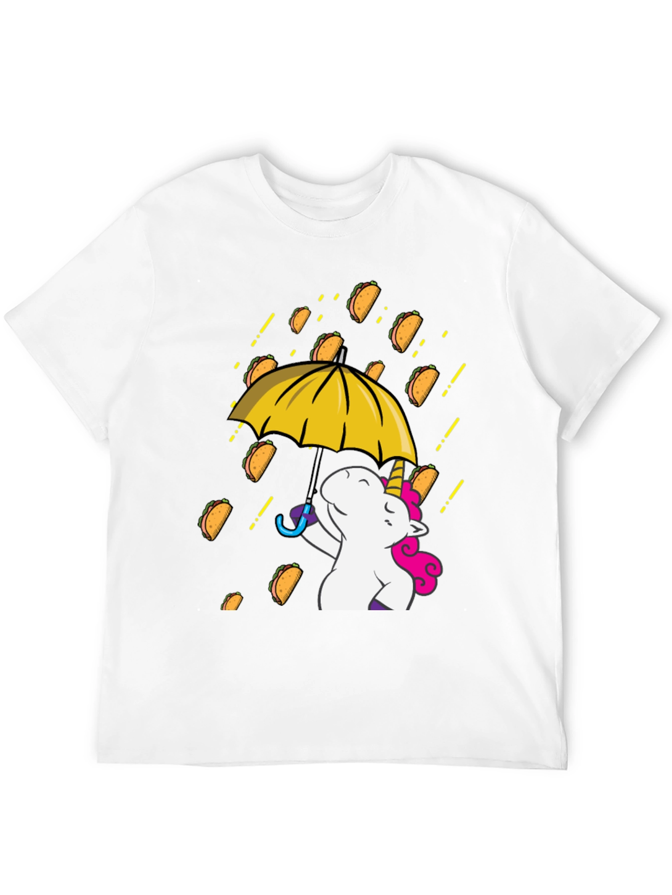 Black Unicorn Taco Rain Graphic T-Shirt view 12