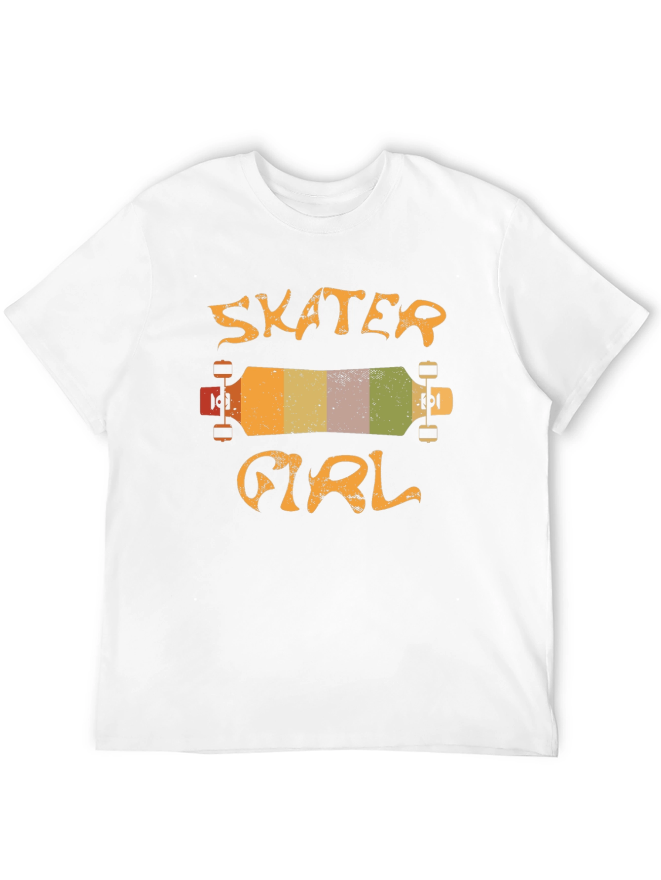 Black Skater Girl T-Shirt - Retro Skateboard Design view 12