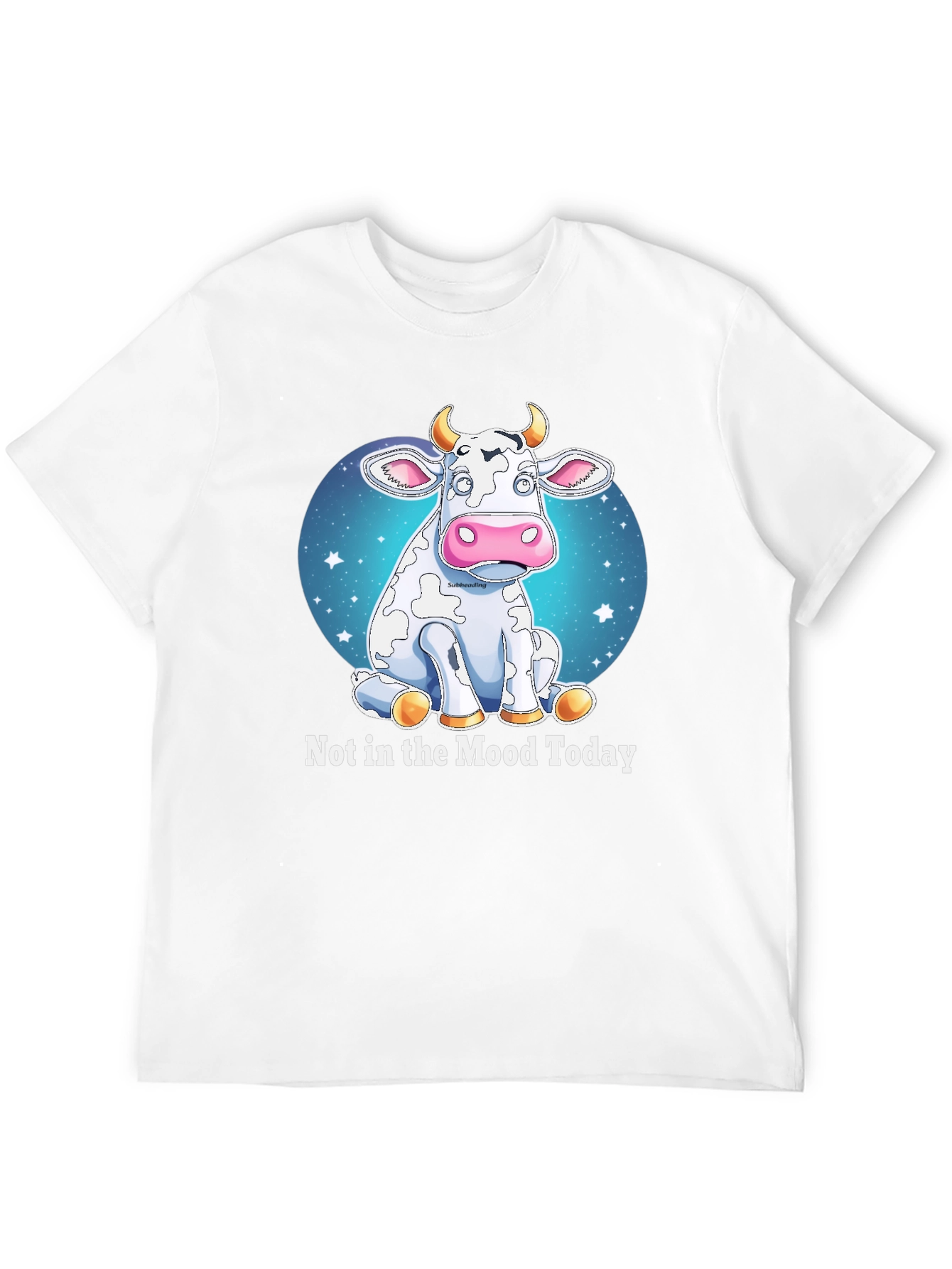 Black Funny Cow Mood T-Shirt - Not in the Mood Today Tee view 12