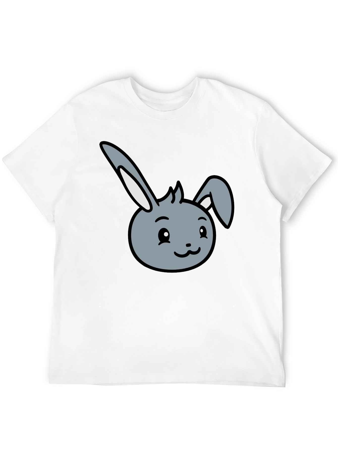 Black Cute Bunny Graphic Tee - Soft Cotton Blend view 12