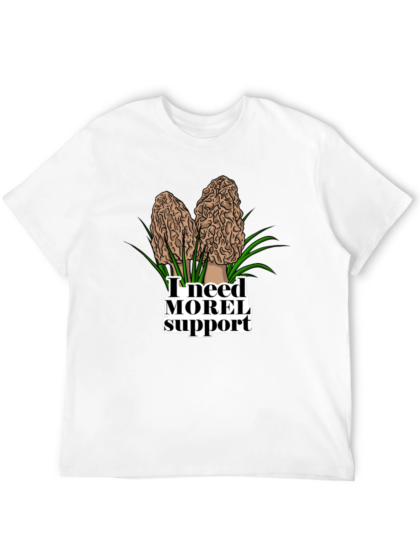 Black I Need Morel Support Funny Mushroom T-Shirt view 12
