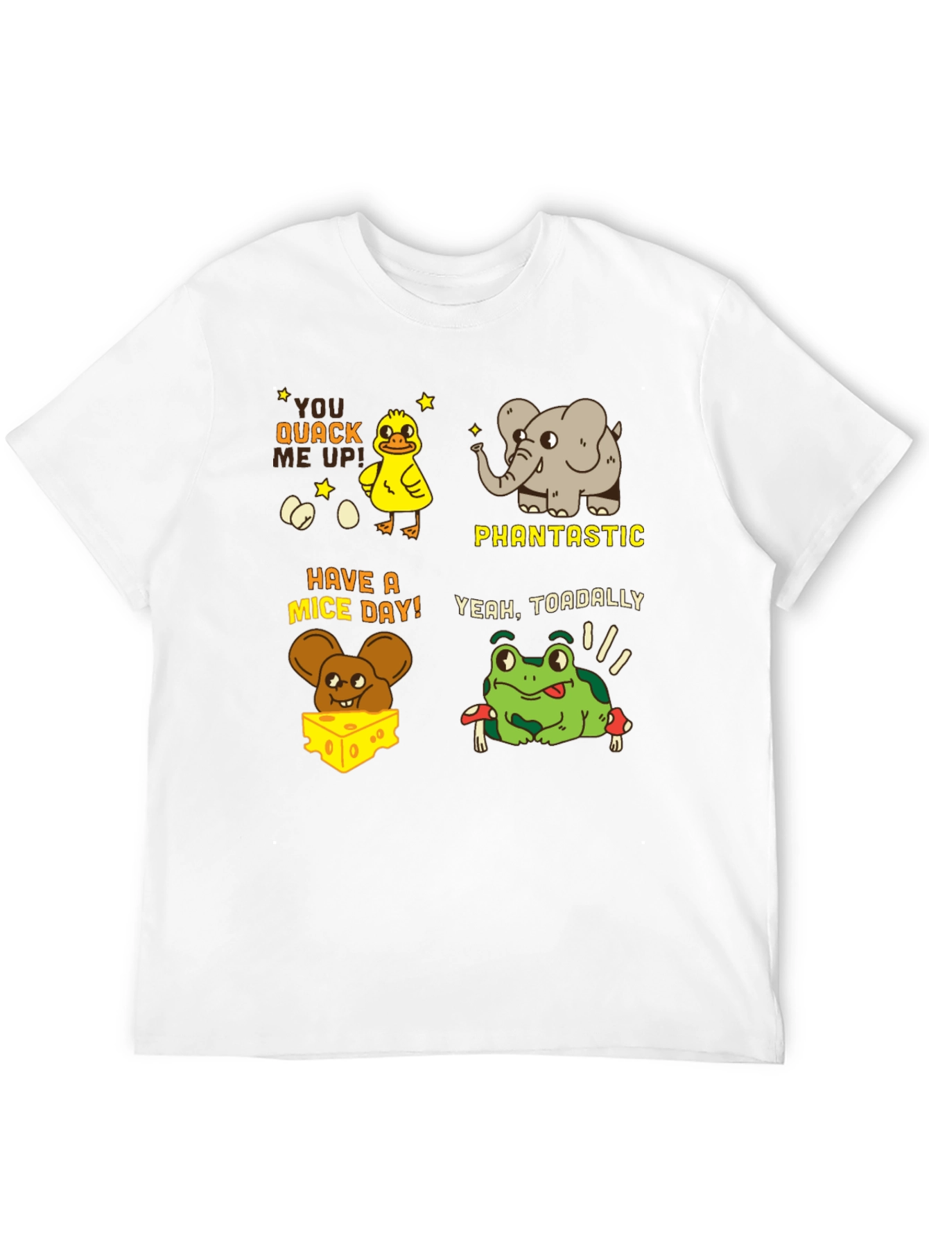 Black Pun-tastic Animal Tee: Quack Me Up, Have a Mice Day! view 12