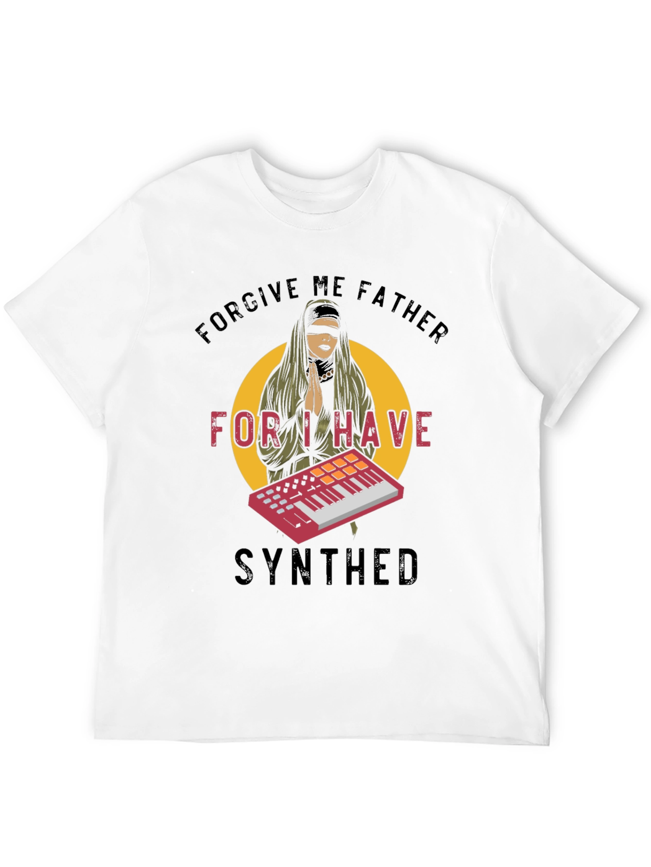 Black Forgive Me Father I Have Synthed Black T-Shirt view 12
