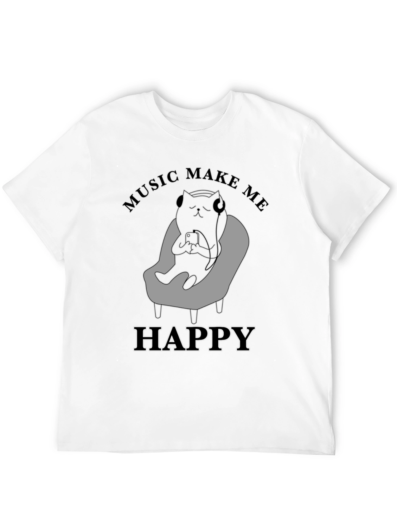 Black Music Cat T-Shirt -  Unisex Comfort Tee view 12