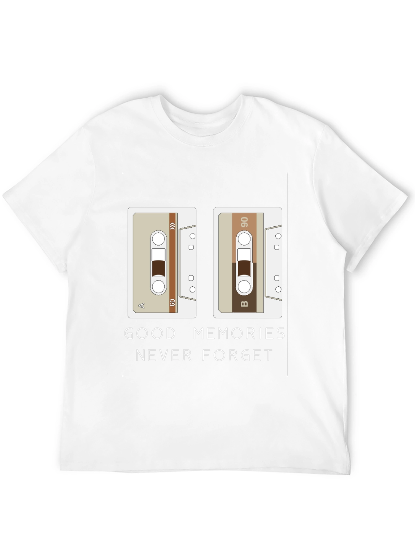 Black Retro Cassette Tape Graphic T-Shirt: Good Memories Tee view 12