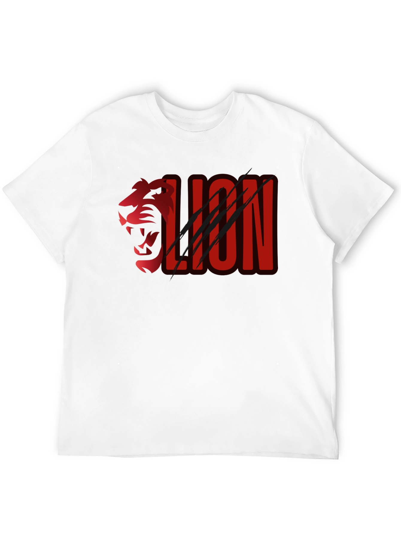 Black Lion Graphic Print Black T-Shirt view 12