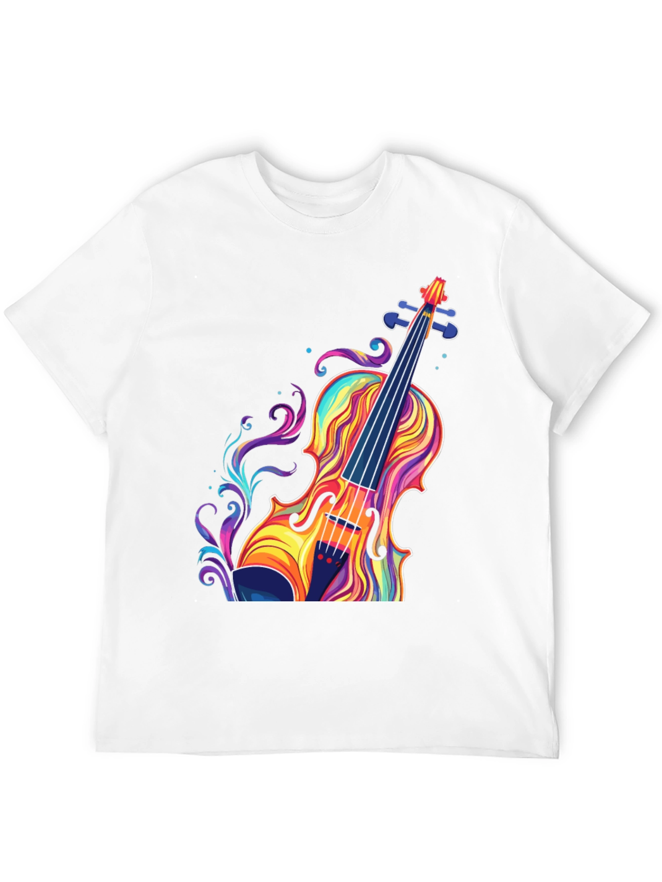 Black Colorful Violin Graphic T-Shirt - Music Lover Tee view 12
